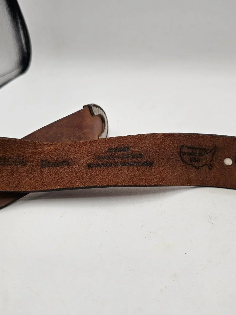Handmade Western Leather Belt w/ Braided Detail & Engraved